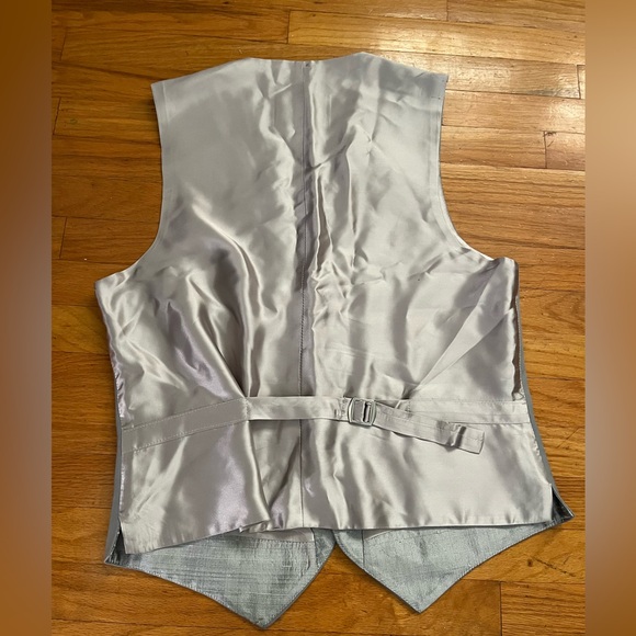 Grey Silver Vest with Pearlescent Buttons - Picture 6 of 7